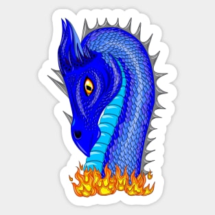 Blue fire dragon Sticker